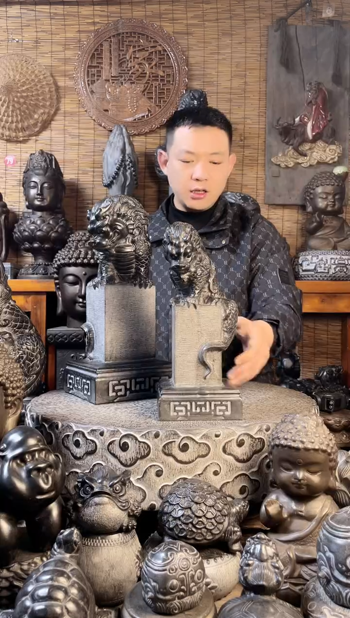 【闪购商品】33吸水兽立柱天然青石雕刻