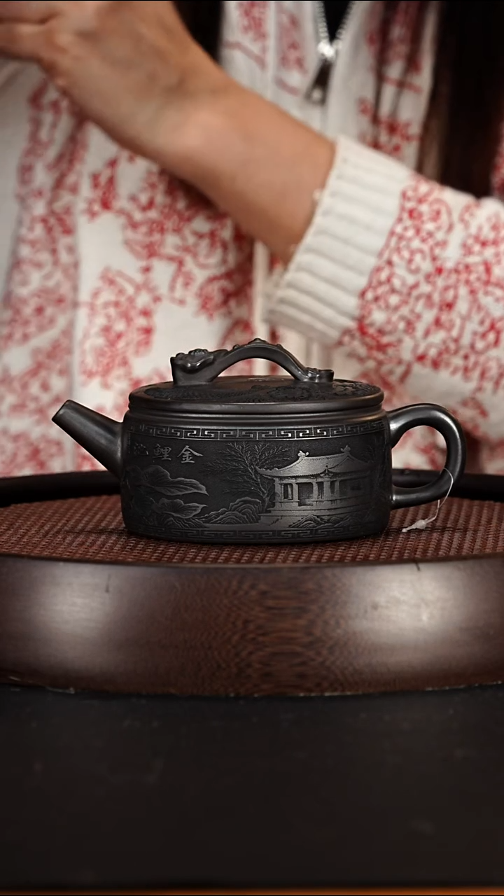 茶壶紫砂宜兴紫砂壶石黄泥料如意汉瓦280cc