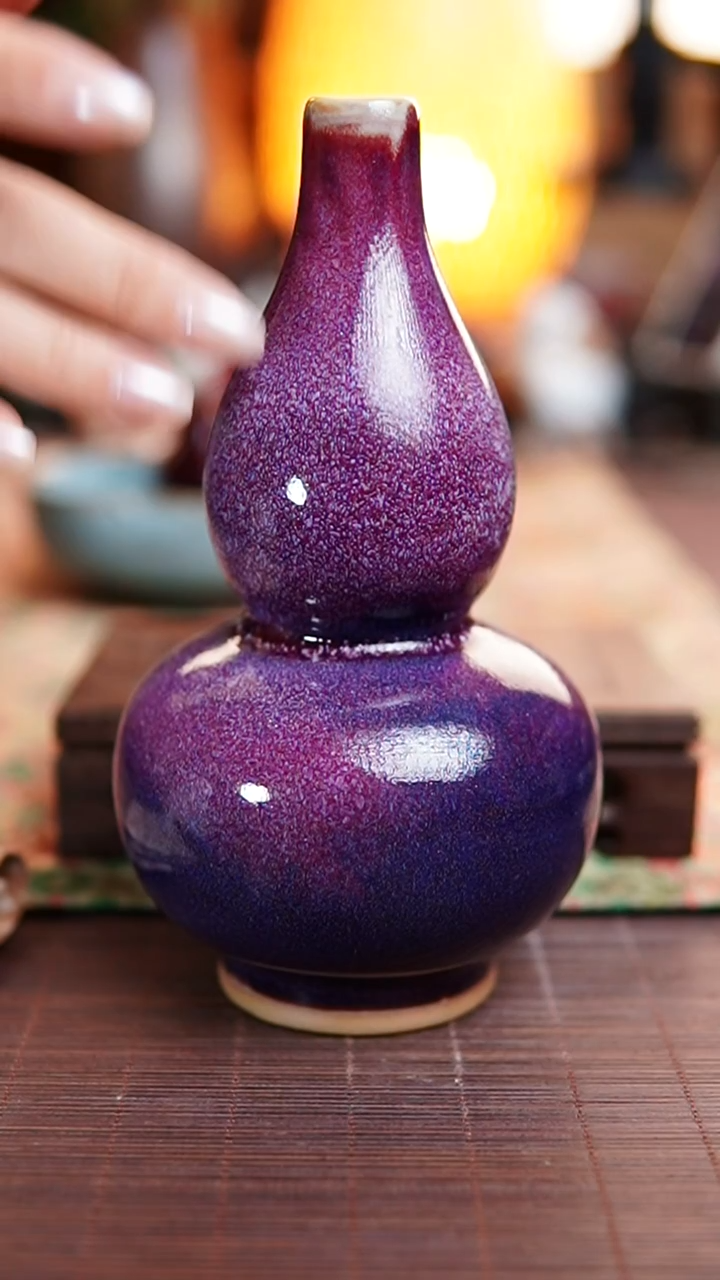 428紫色- 葫芦花瓶17cm  