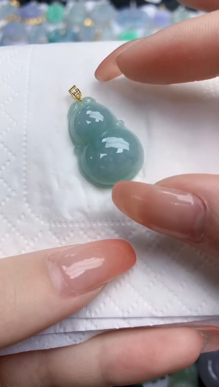 【闪购商品】翡翠颈饰18K金镶嵌天然缅甸翡翠A货