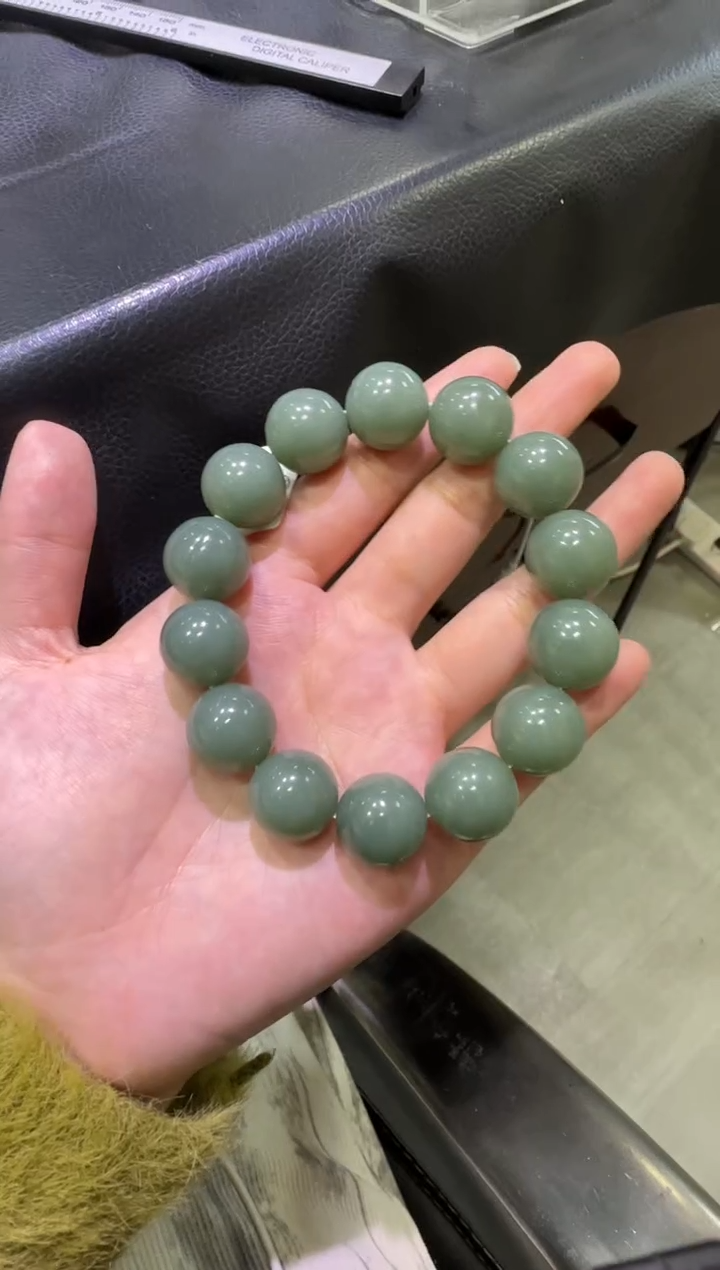 未镶嵌手串和田玉且末蓝卡16手串（产地直发）