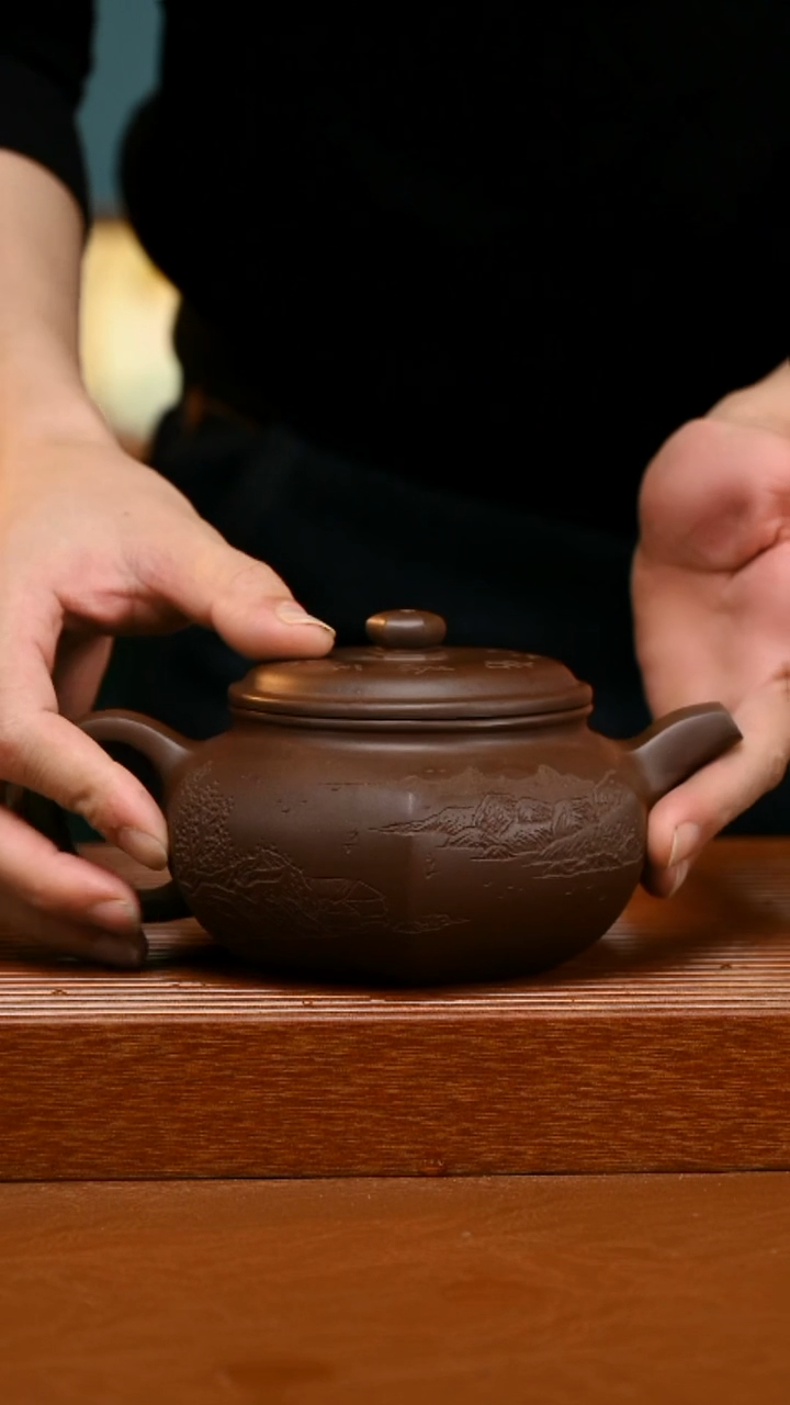 茶壶紫砂精工底槽清仿古166