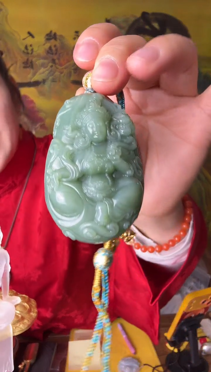 吊坠(赠链)未镶嵌和田玉和田碧玉度老师吊坠