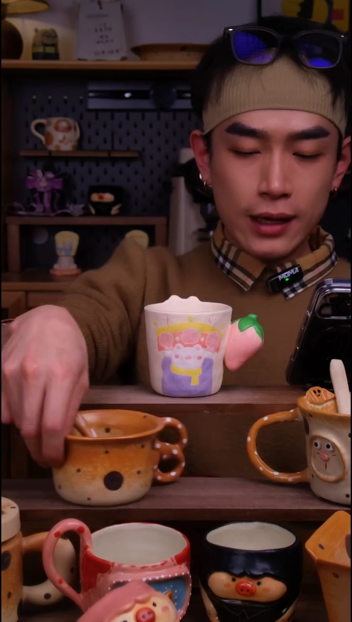 杯子陶景德镇可爱设计师款陶瓷