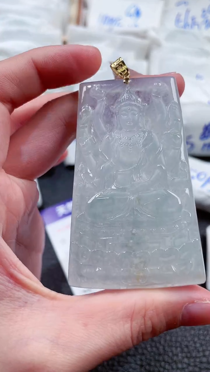 【闪购商品】翡翠颈饰18K金镶嵌00019567千手