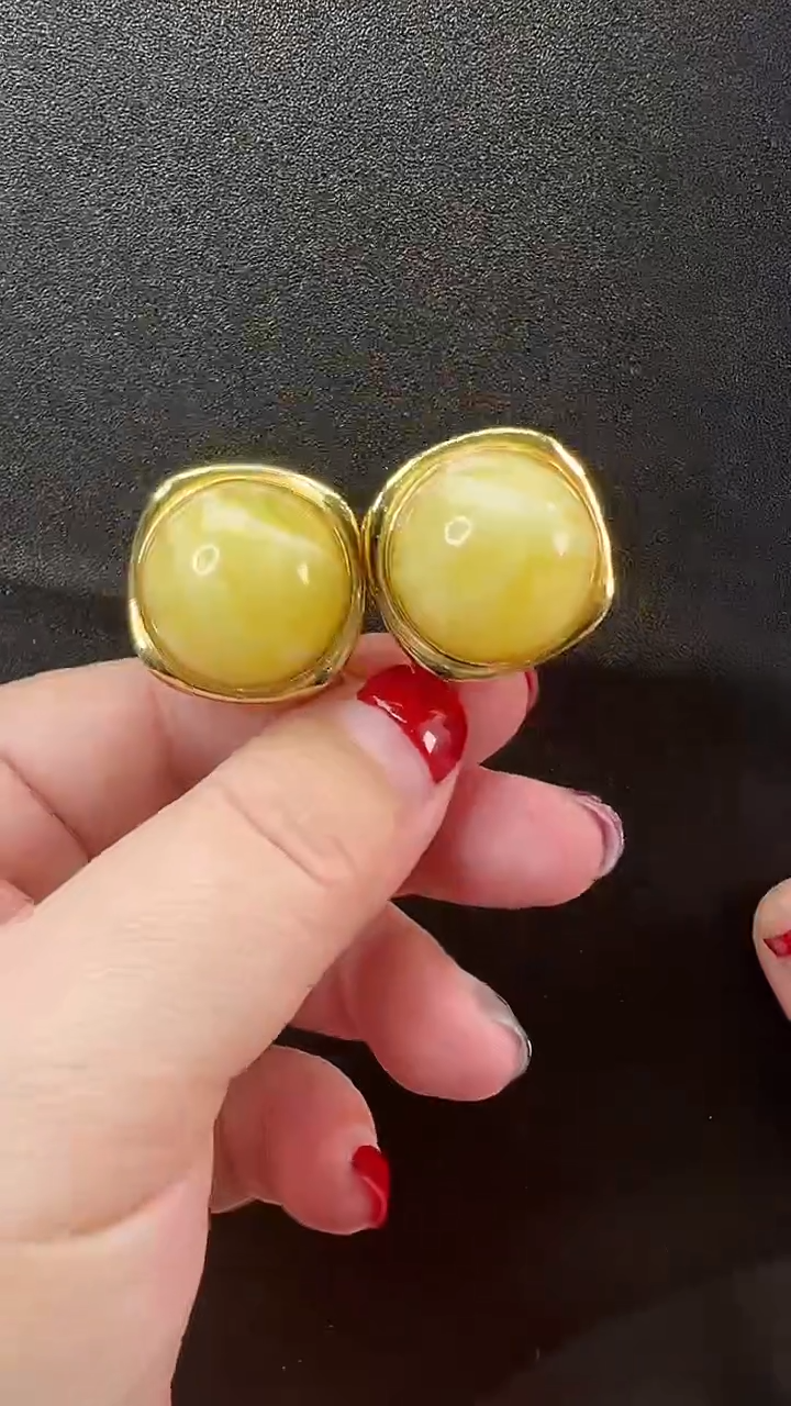 【闪购商品】琥珀耳饰未镶嵌耳环