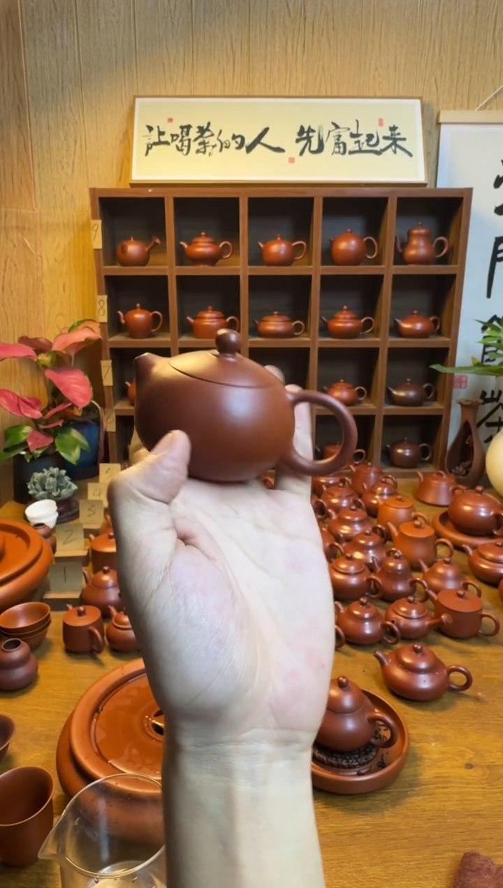 茶壶紫砂蓝***酒潮州原矿朱泥手拉壶西施75cc