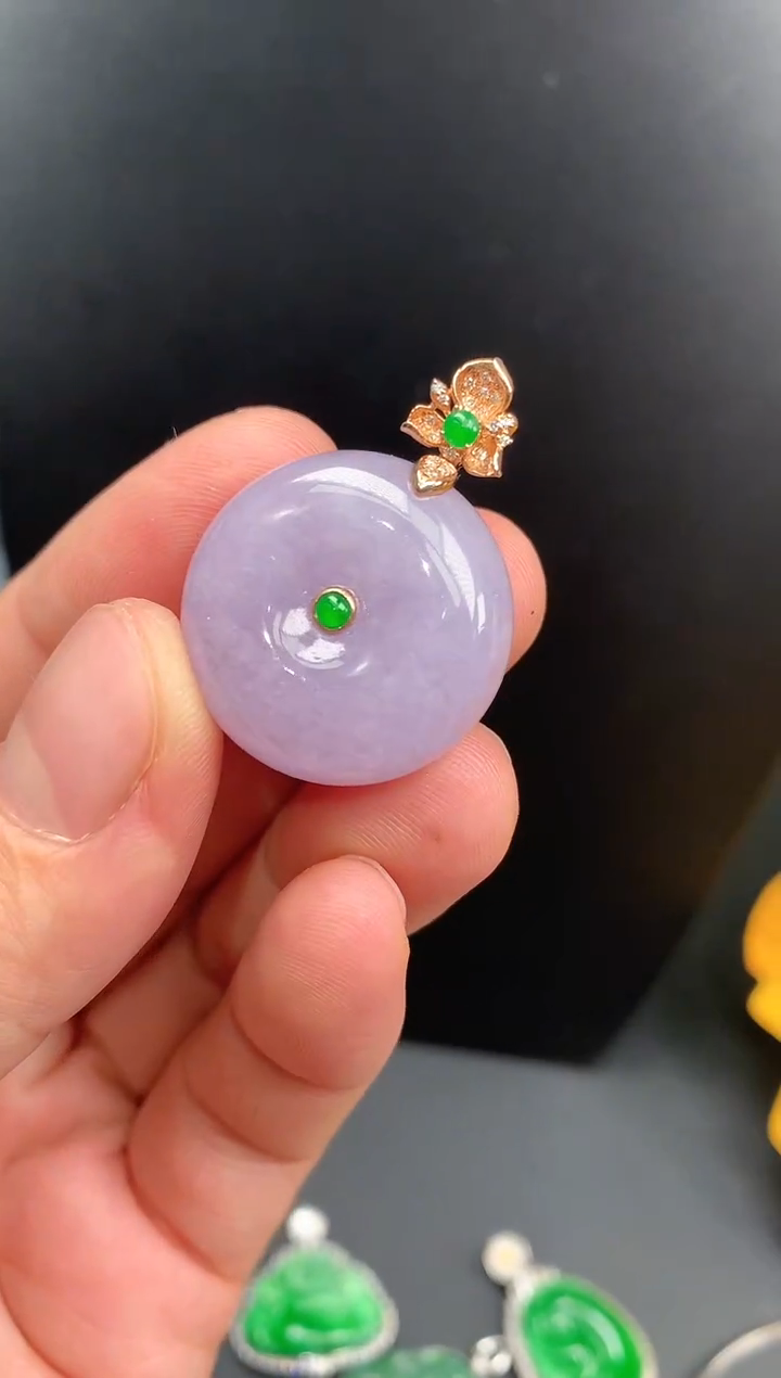 【闪购商品】翡翠颈饰18K金镶嵌一1376