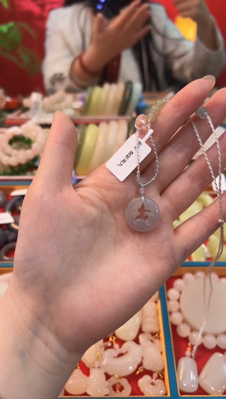 【闪购商品】和田玉吊坠未镶嵌冰烟紫凤九