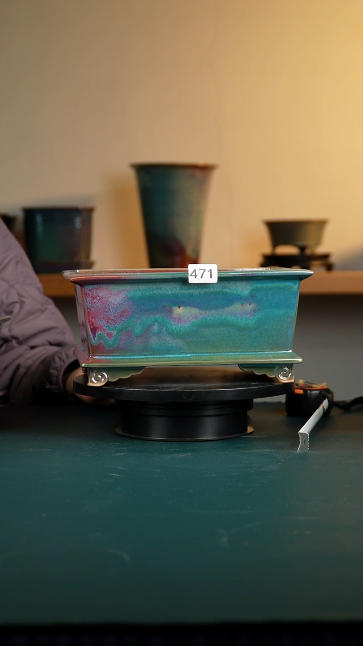 用****2471微瑕窑变长方花盆11.5/9/26/22.5/18.5/15福利不退不换