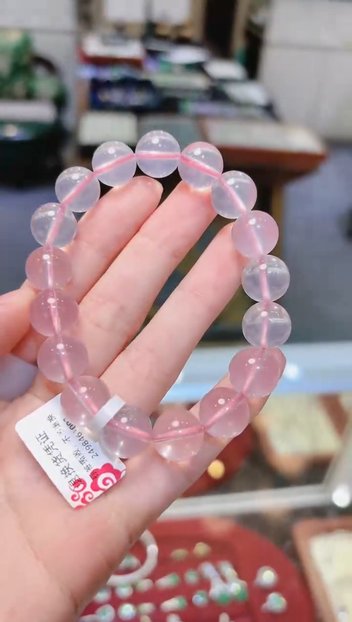 【闪购商品】水晶手串未镶嵌粉水晶手串12.1