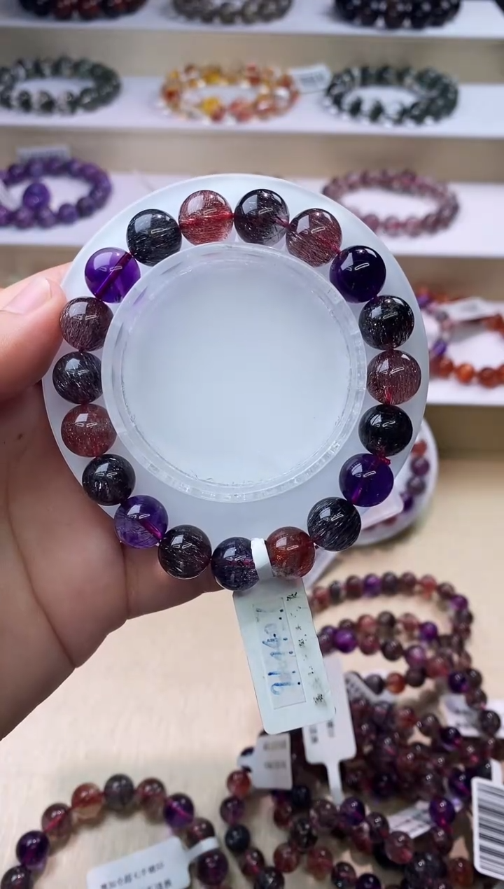 【闪购商品】水晶手链未镶嵌黑加仑超七单圈10m+