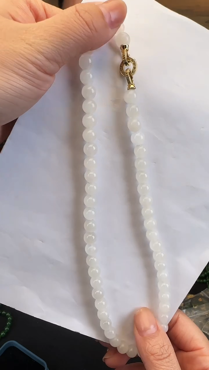 颈饰未镶嵌和田玉卡8妈妈链