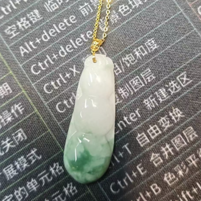 铜合金项链 精雕细刻四季豆项链