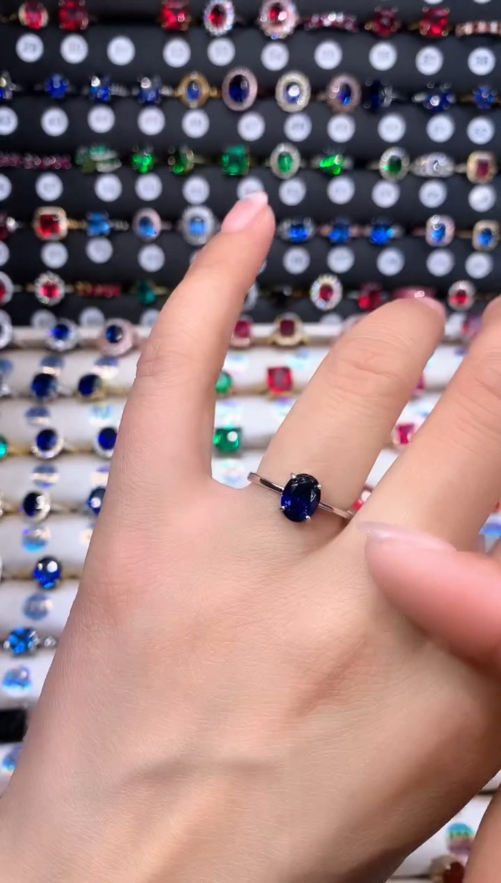 【闪购商品】蓝宝石戒指银S925镶嵌68