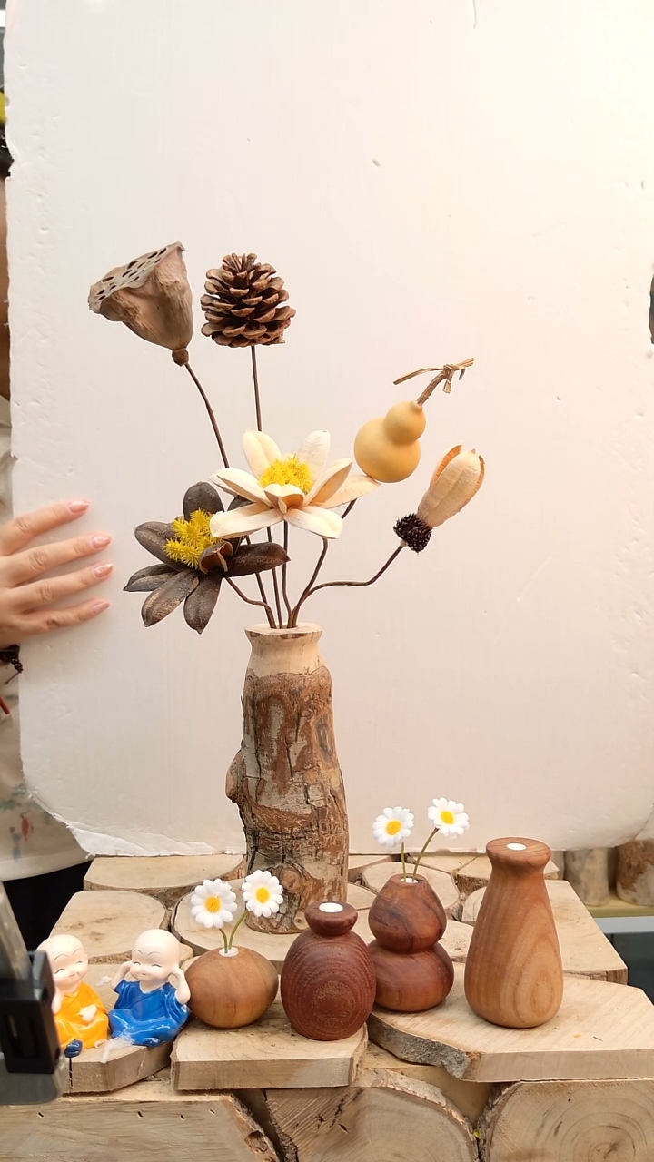 木实木花瓶一物一拍