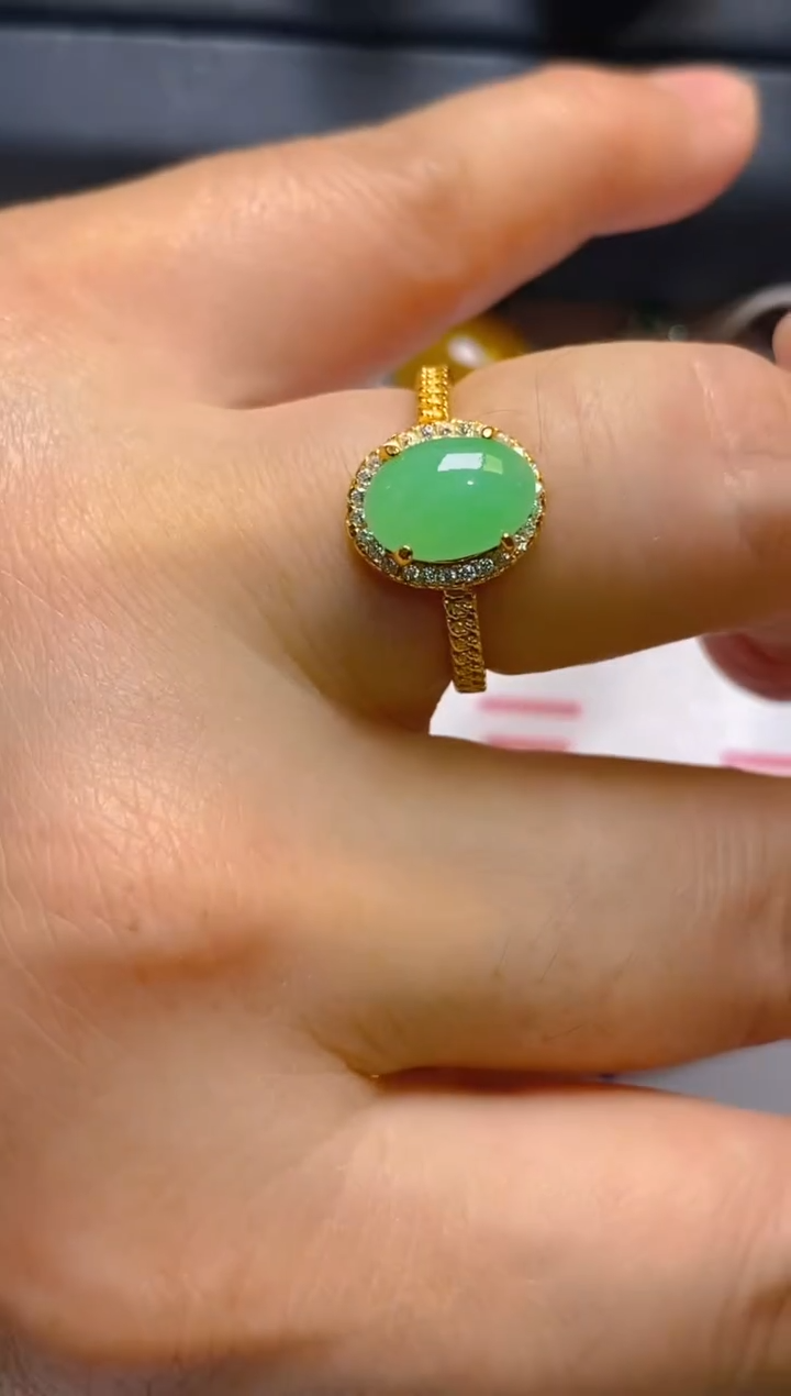 【闪购商品】翡翠耳饰银S925镶嵌天然A货翡翠1