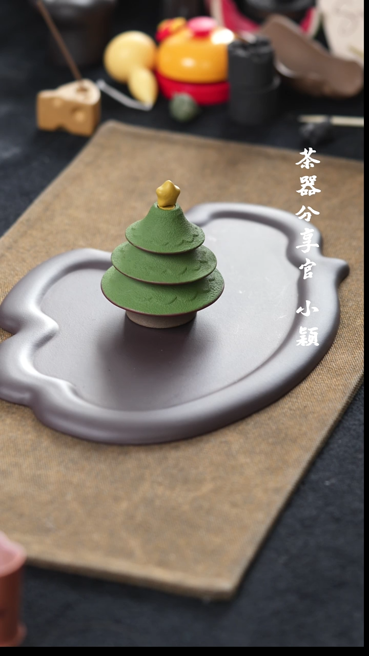 茶杯紫砂新品圣诞系列粉浆圣诞树杯子