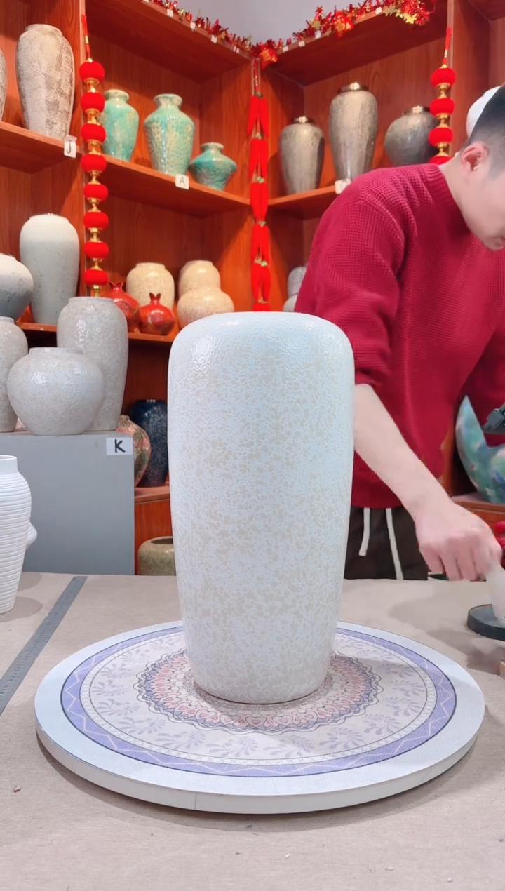 【闪购商品】瓶陶瓷花瓶 无花茶白落地40cm