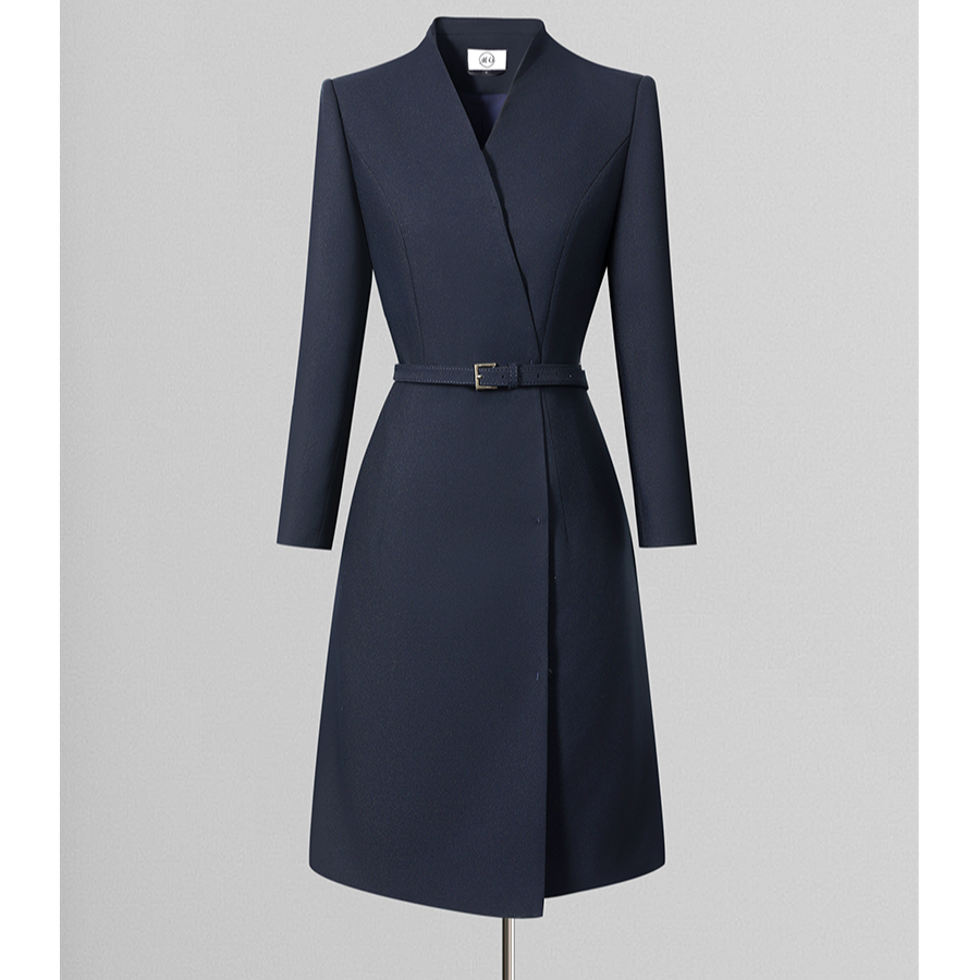 C2513秋季职业连衣裙女高级感气质收腰职场通勤上班售楼部工作服G