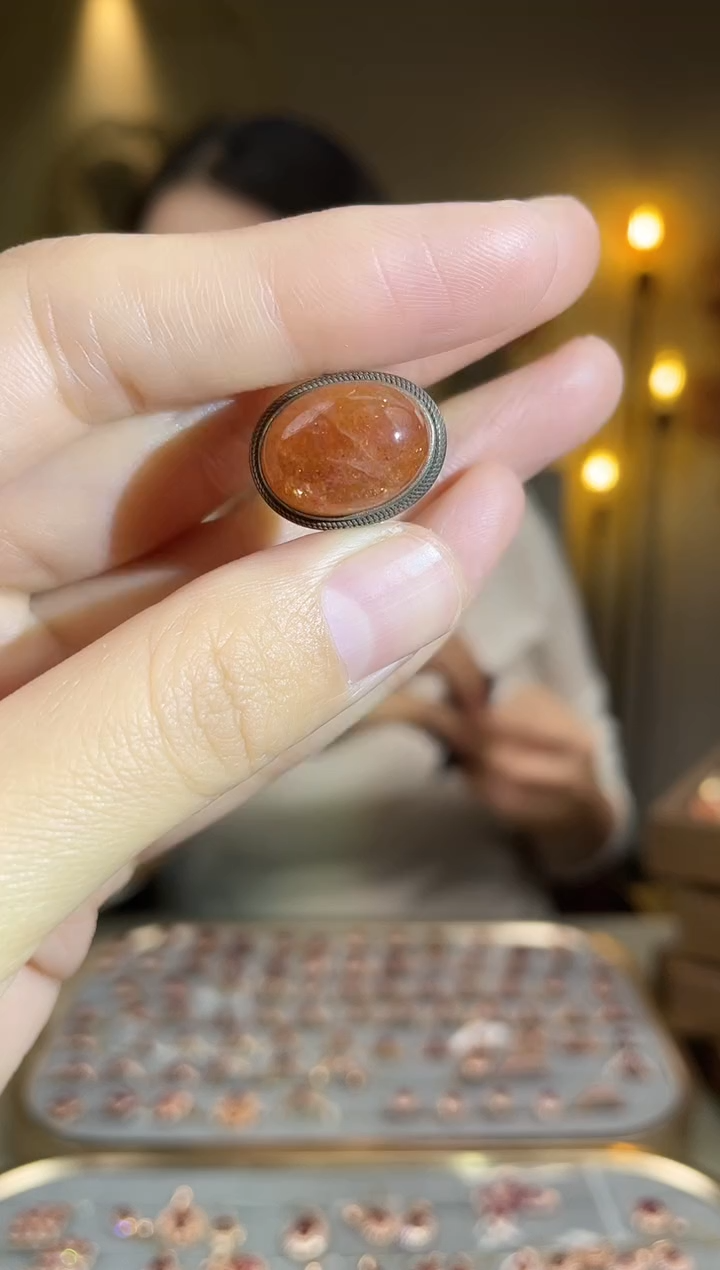 银S925镶嵌戒指水晶手饰