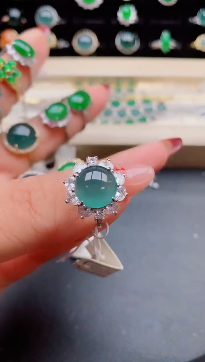 【闪购商品】翡翠戒指银S925镶嵌321321