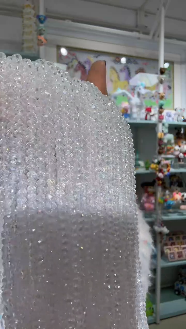 琉璃1327卡4水晶扁10条AB彩透白色