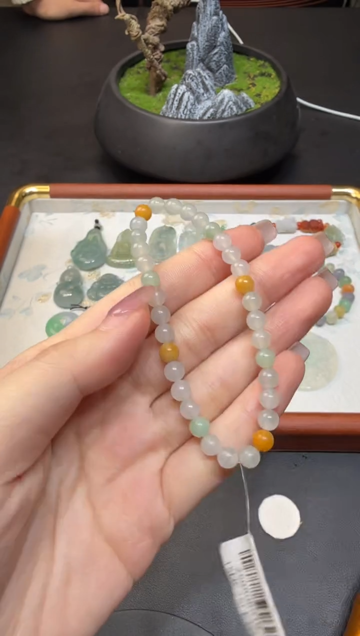 未镶嵌定制翡翠翡翠饰品-59 毛货 珠串