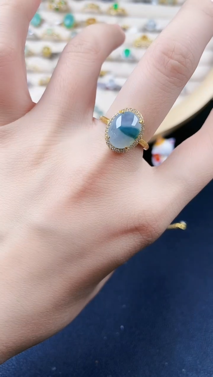 【闪购商品】翡翠银S925镶嵌戒指464646