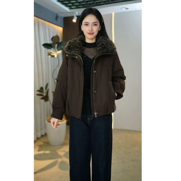 【垚佳定制】D8165-1气质保暖2025年秋冬新款显瘦时尚休闲羽绒服女