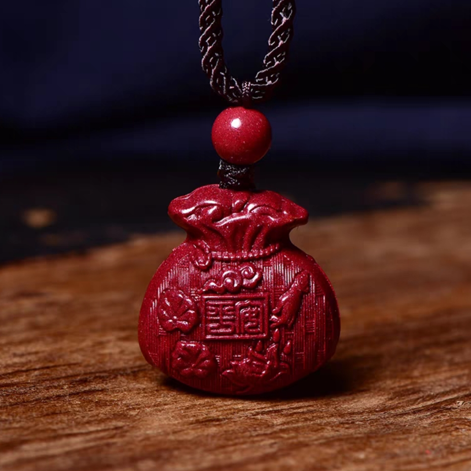 含辰砂工艺品朱砂福袋钱袋紫金砂吊坠