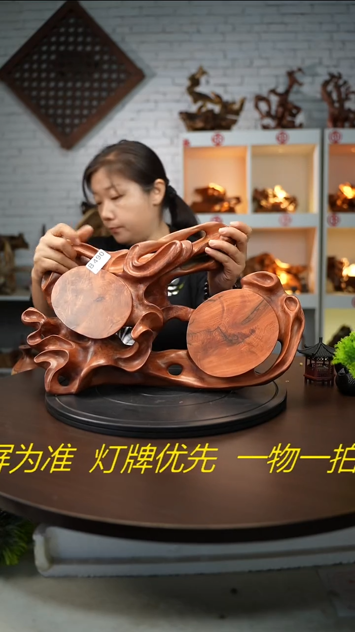 木木雕款云南金丝红木紫红老料壶承