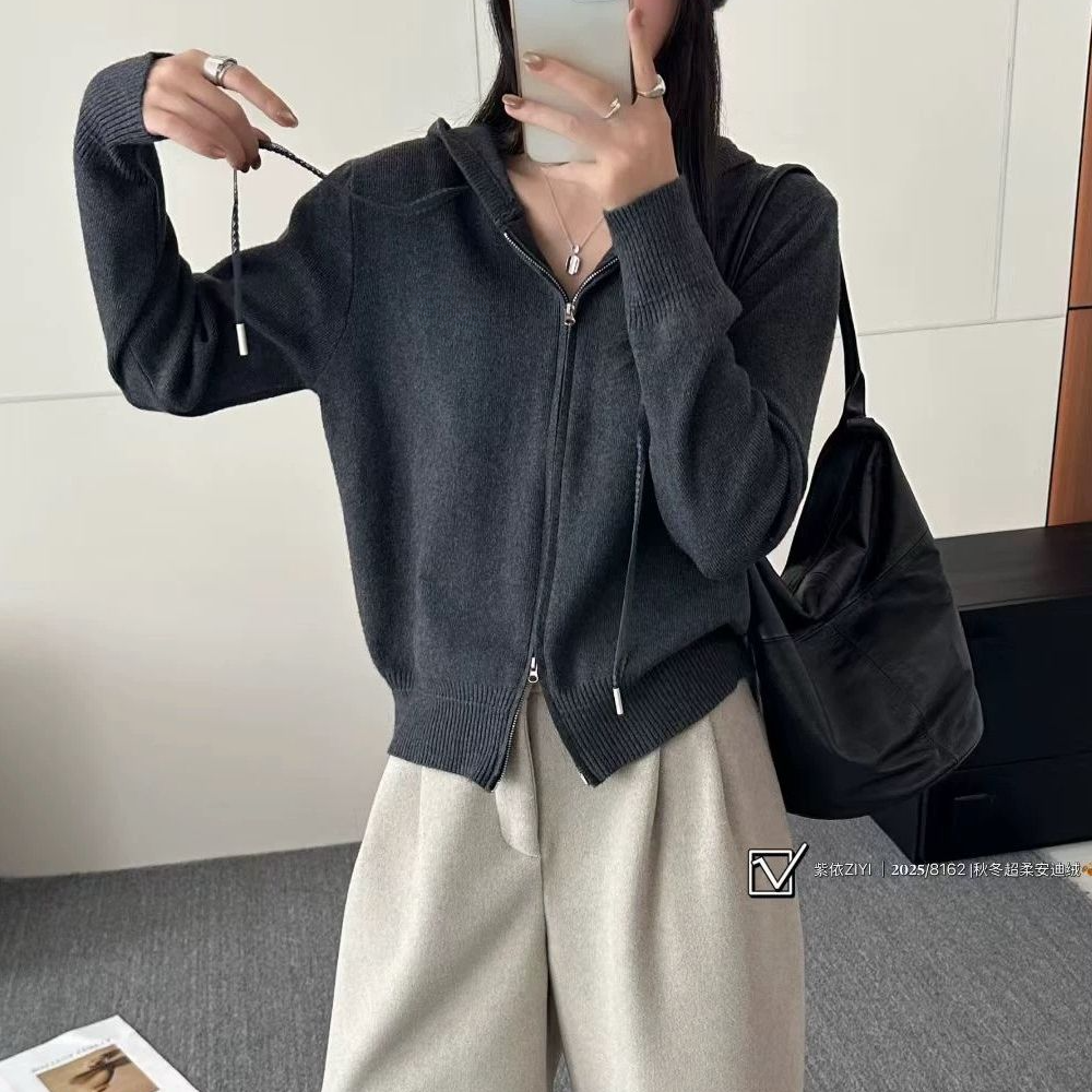 【深海蓝】3898开衫外套超柔软高品质连帽上衣