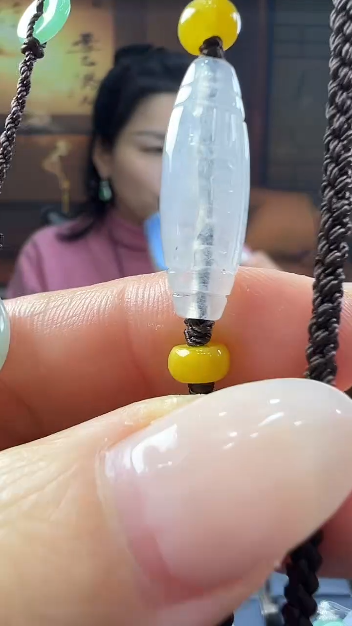 未镶嵌挂件翡翠六字箴言美背