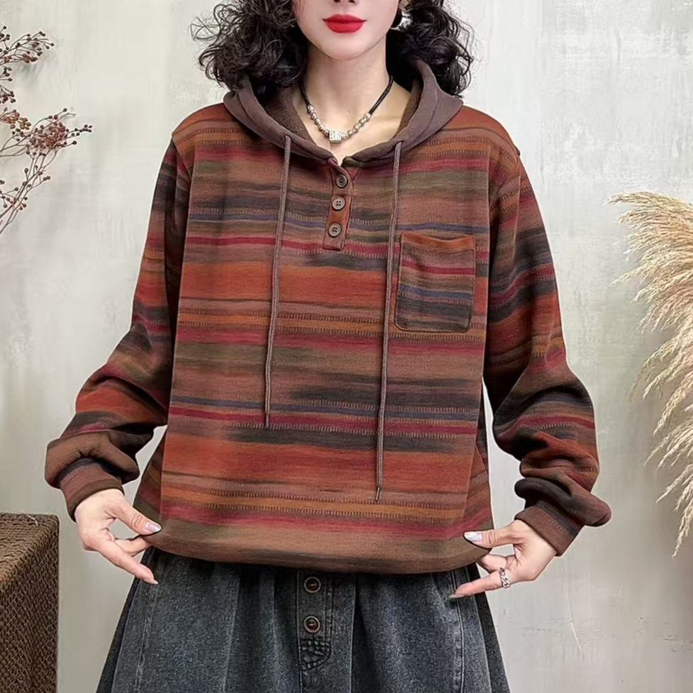 17750新款秋冬加绒休闲百搭宽松显瘦连帽卫衣