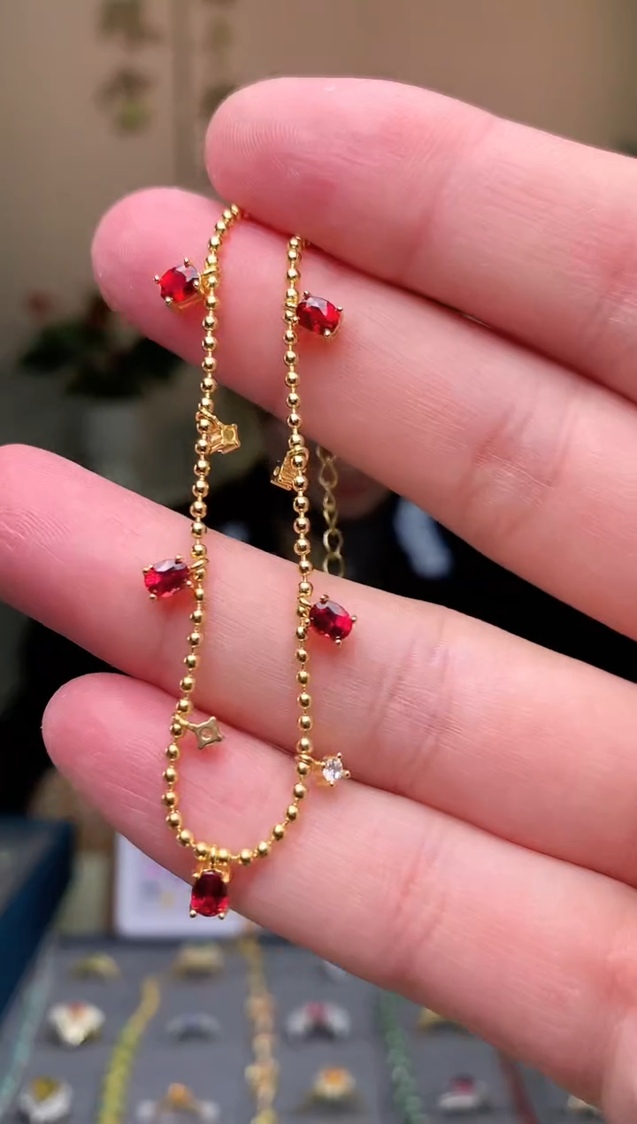 【闪购商品】蓝宝石手链银S925镶嵌手链