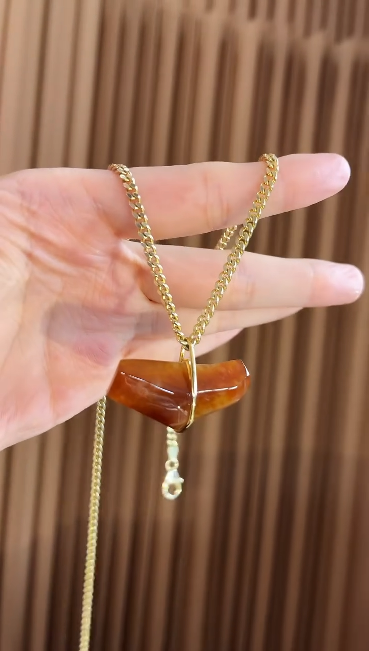 吊坠(不含链)18K金镶嵌翡翠吊坠