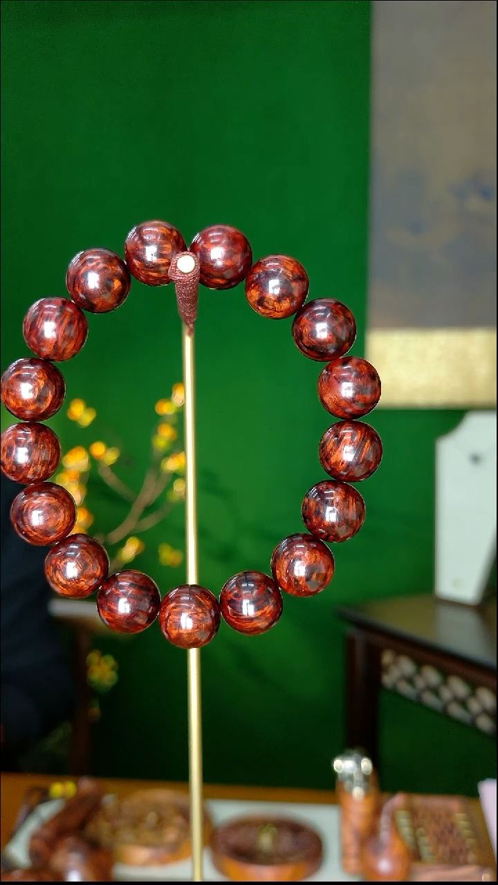 花梨木类海南红降1.2圆珠满芝麻点