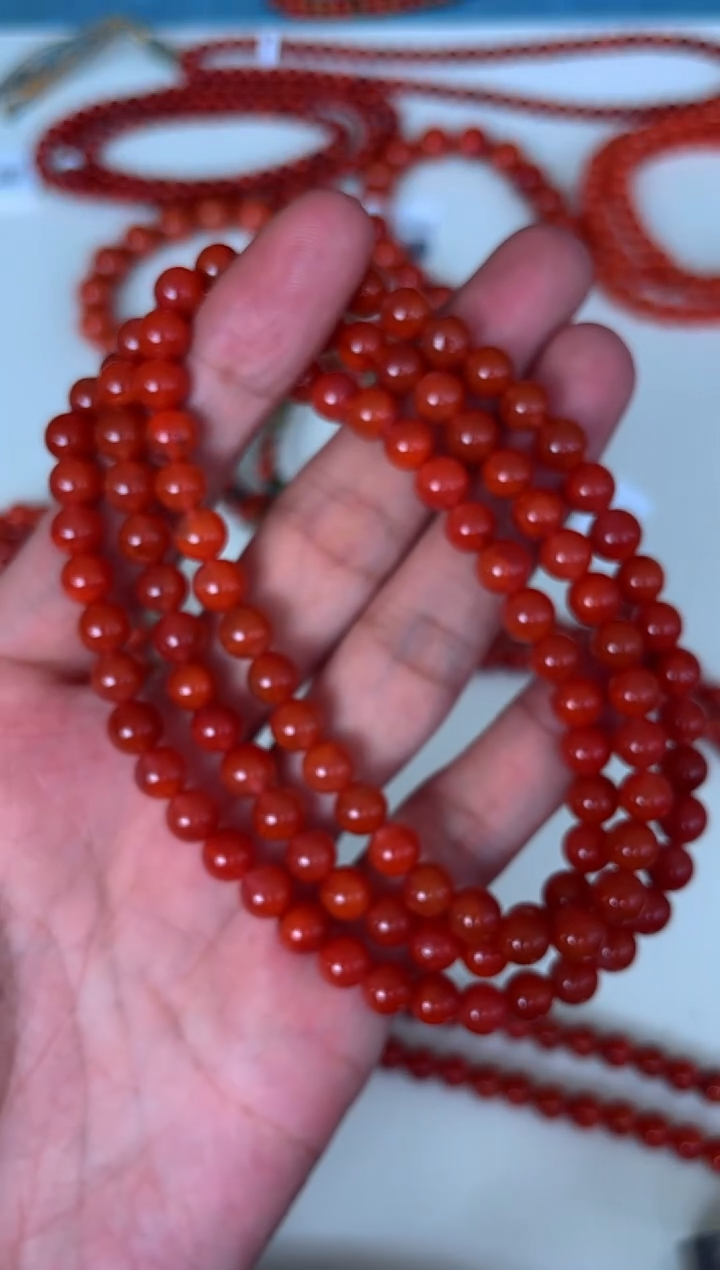 手链未镶嵌南红玛瑙7MM A05老瓦西玉化精品多圈