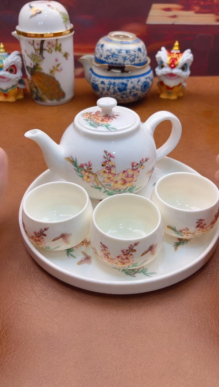 陶瓷茶具摆件旅行套组