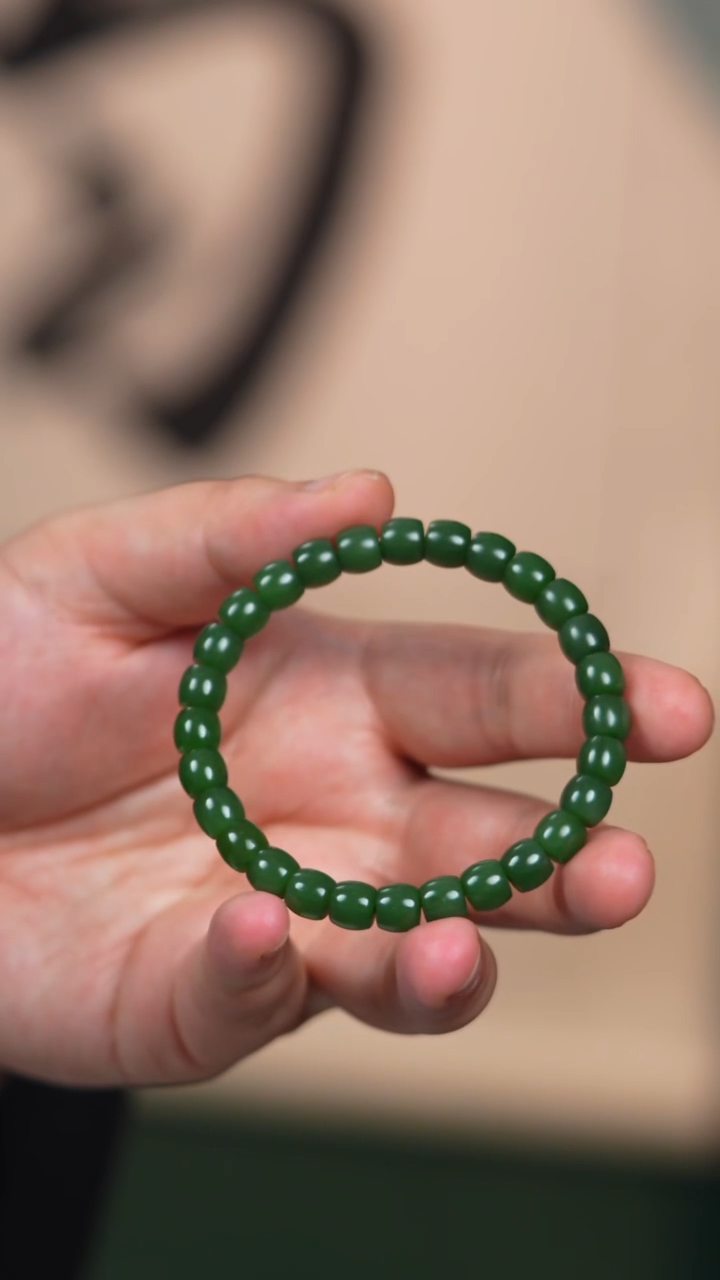 未镶嵌手链和田玉8mm俄碧碧玉