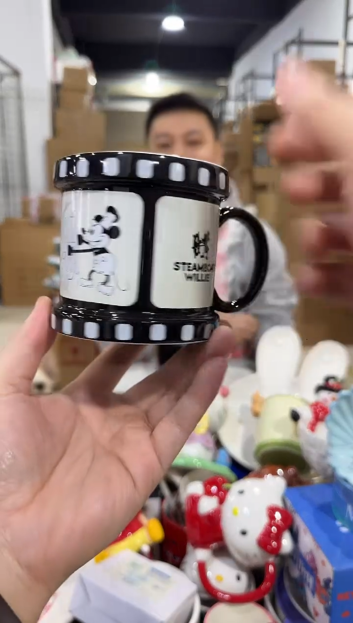 瓷片原盒米奇胶片水杯