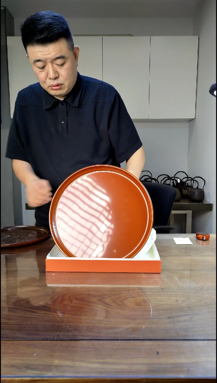 山*萸日本原产木胎漆器托盘