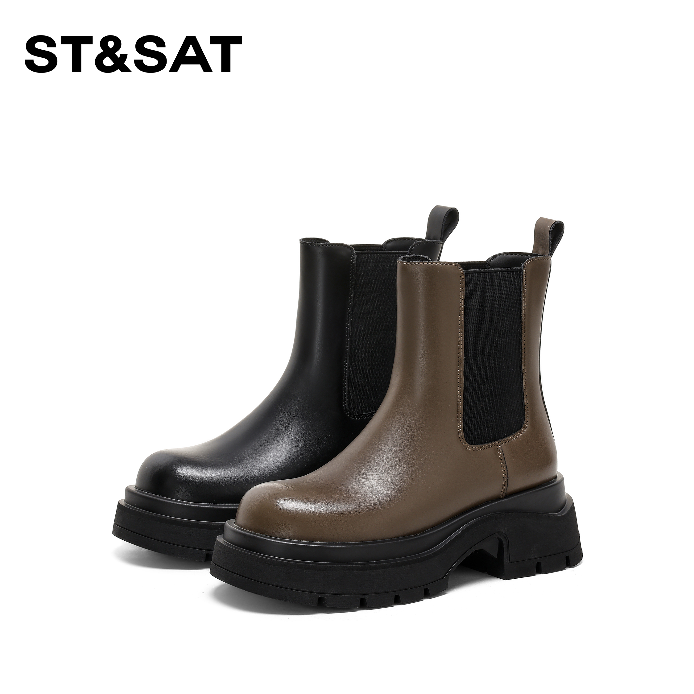 星期六百搭气质时尚短靴新款优雅风圆头时装短靴SSC4118CQX-X