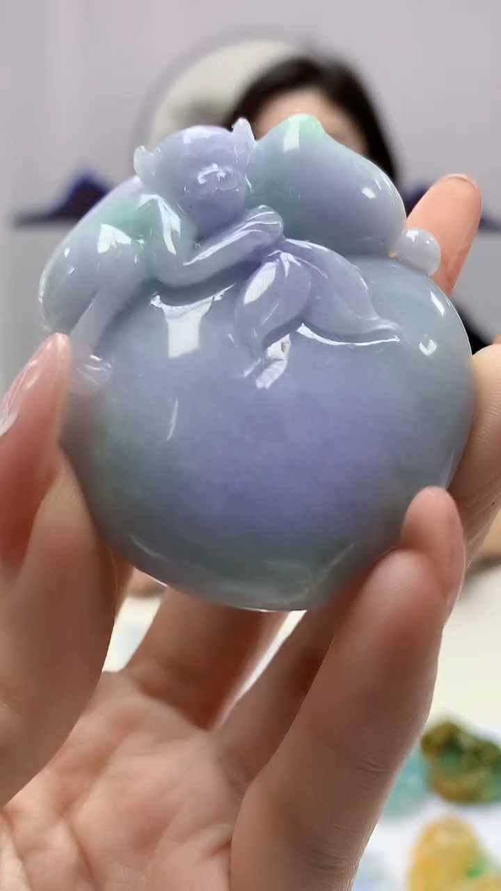 【闪购商品】定制翡翠未镶嵌4829DD-毛货挂件490