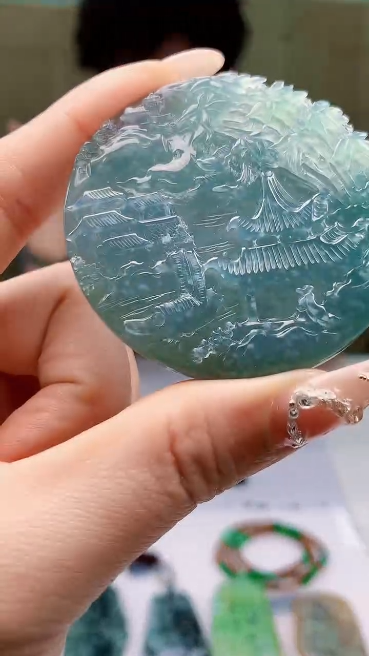 【闪购商品】定制翡翠未镶嵌4688ty-毛货挂件赠珠链140