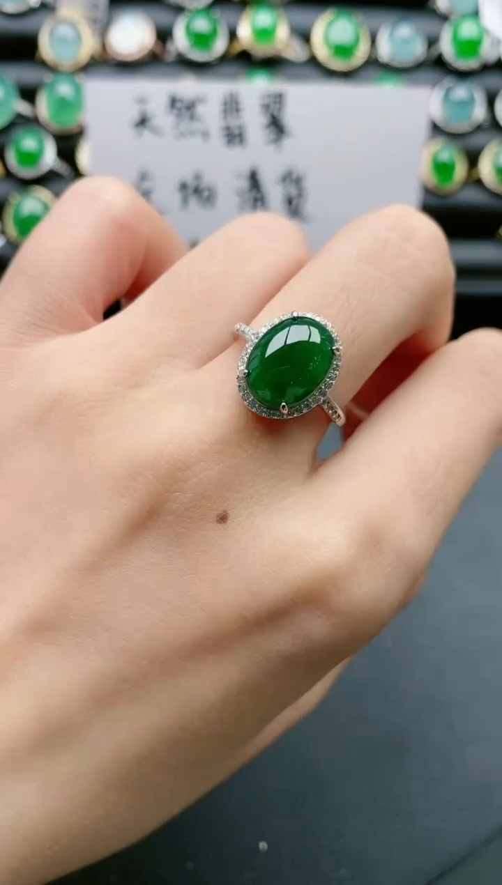 【闪购商品】翡翠戒指银S925镶嵌11111111