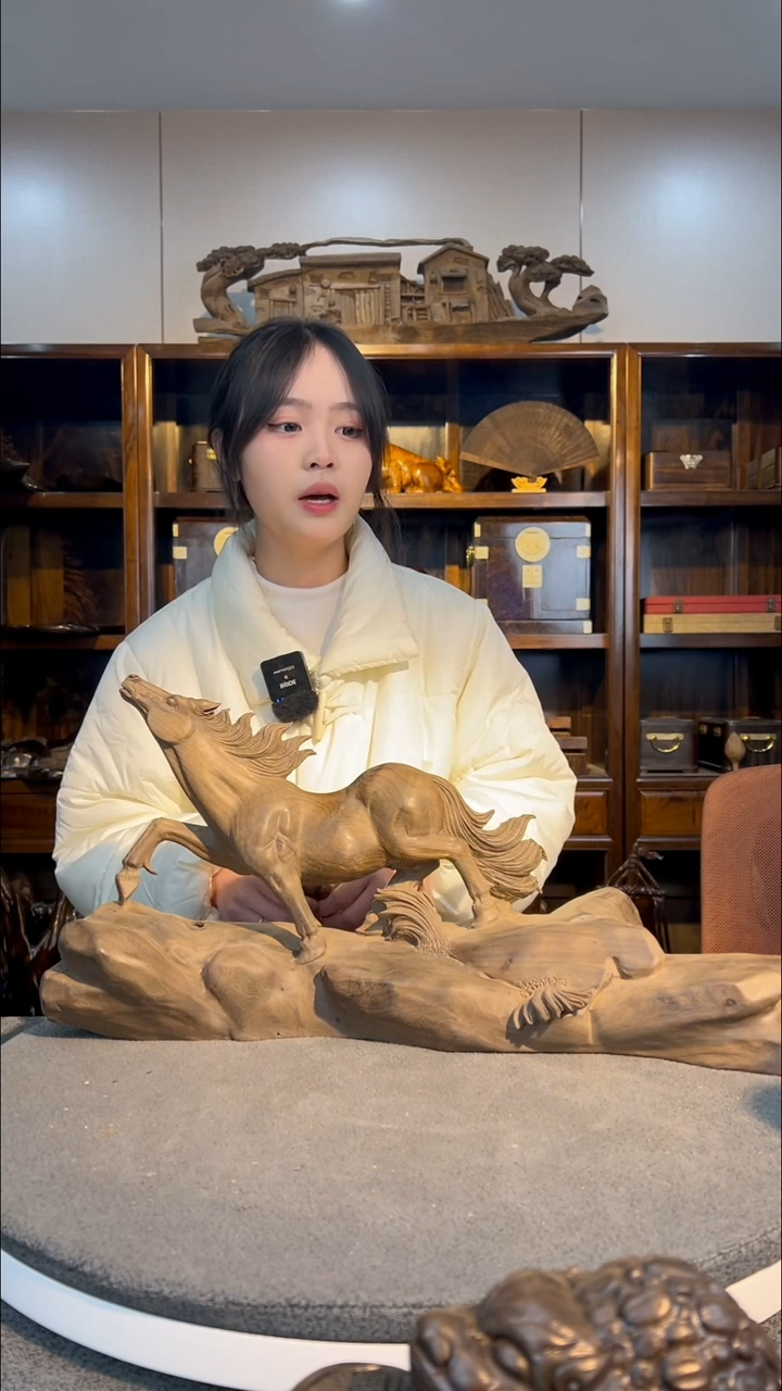 【闪购商品】金丝楠木雕马到功成