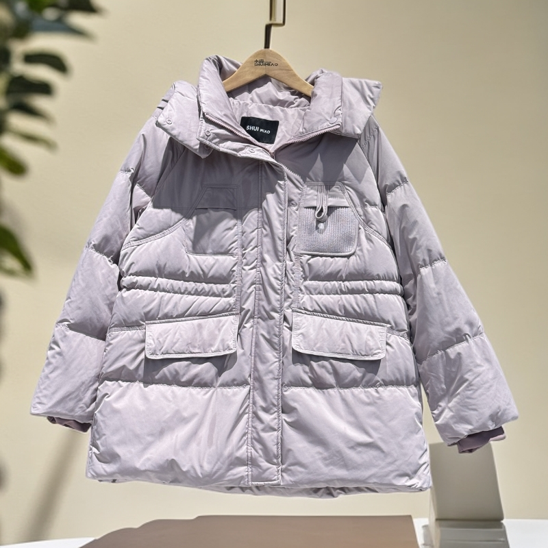 1819——水淼一手长连帽抽绳收腰羽绒服