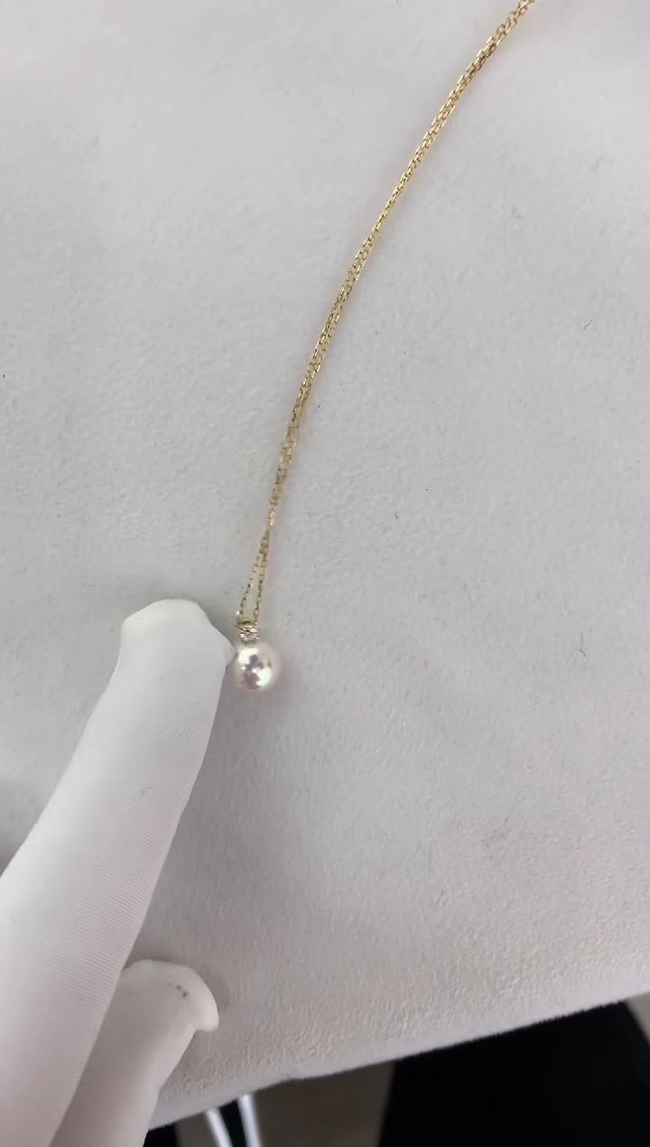 【闪购商品】海水珍珠颈饰18K金镶嵌王妃8.5-9（赠送银链子